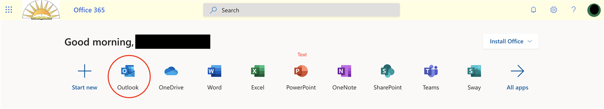 Office 365 Homepage 